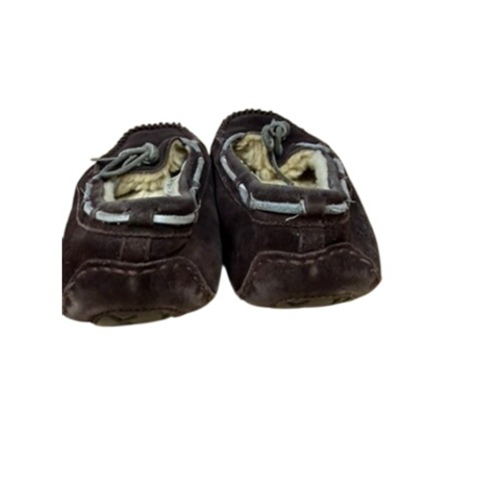 UGG Australia Dakota Espresso Brown Suede Sheepskin Moccasin Slippers Womens 9 - Picture 2 of 13